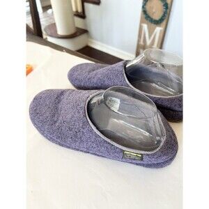 LL Bean Women's Purple Sweater Knit Fleece Lined Cozy Slipper Scuffs Size 10 M